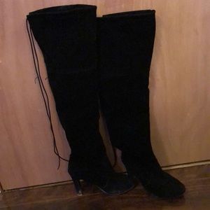 black thigh high boots